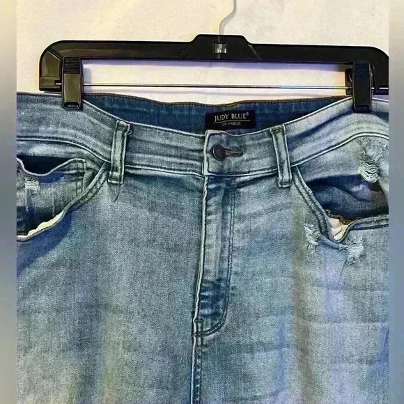 Judy‎ Blue Women's Skinny Fit Distressed Jeans with Fringe - Size 18W - Picture 5 of 8